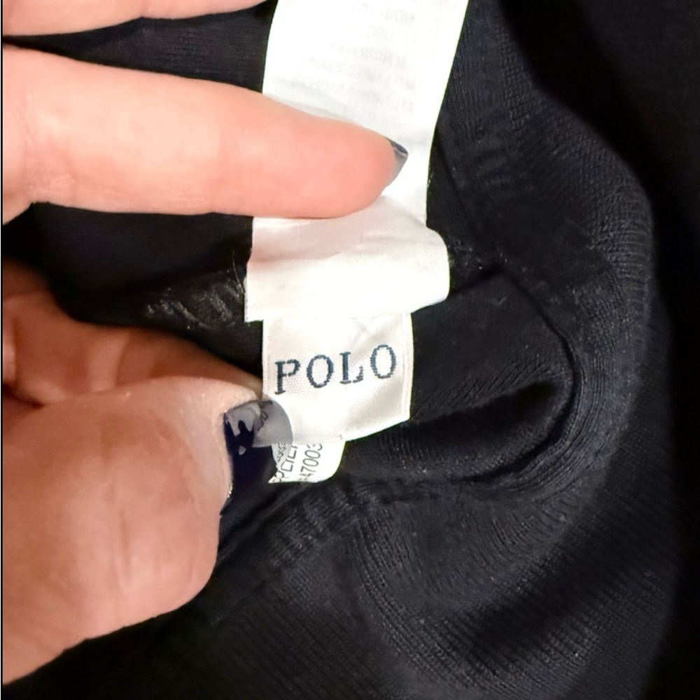 Polo Ralph Lauren Interlock Track Jacket Black White Stripe Mockneck Full Zip L - Picture 8 of 12
